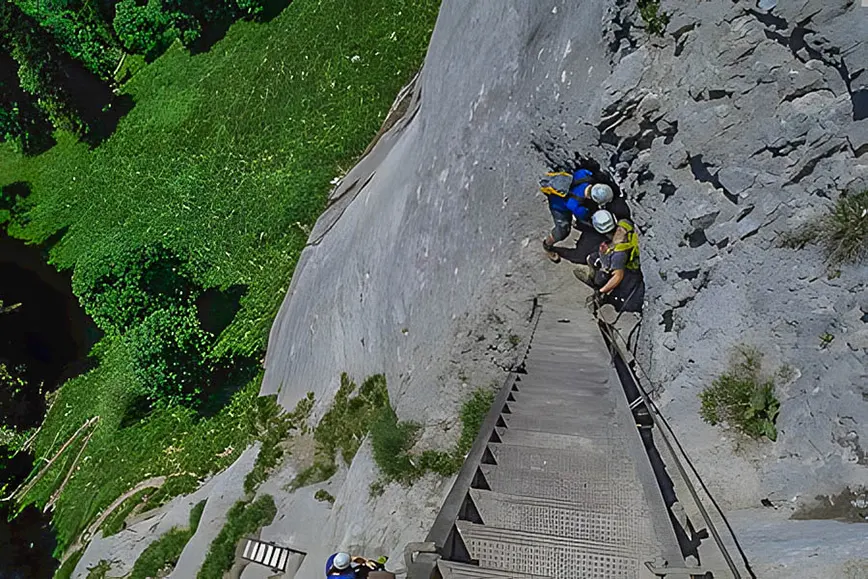 via ferrata in the lot course