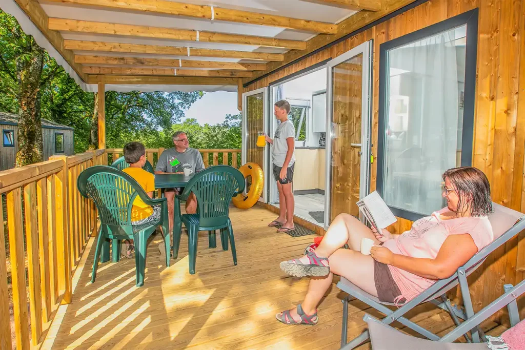 enjoy the terrace of our mobile homes in the lot