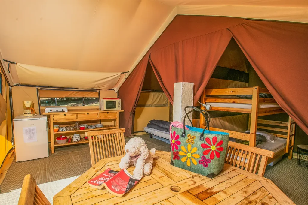 lodge tent in the lot